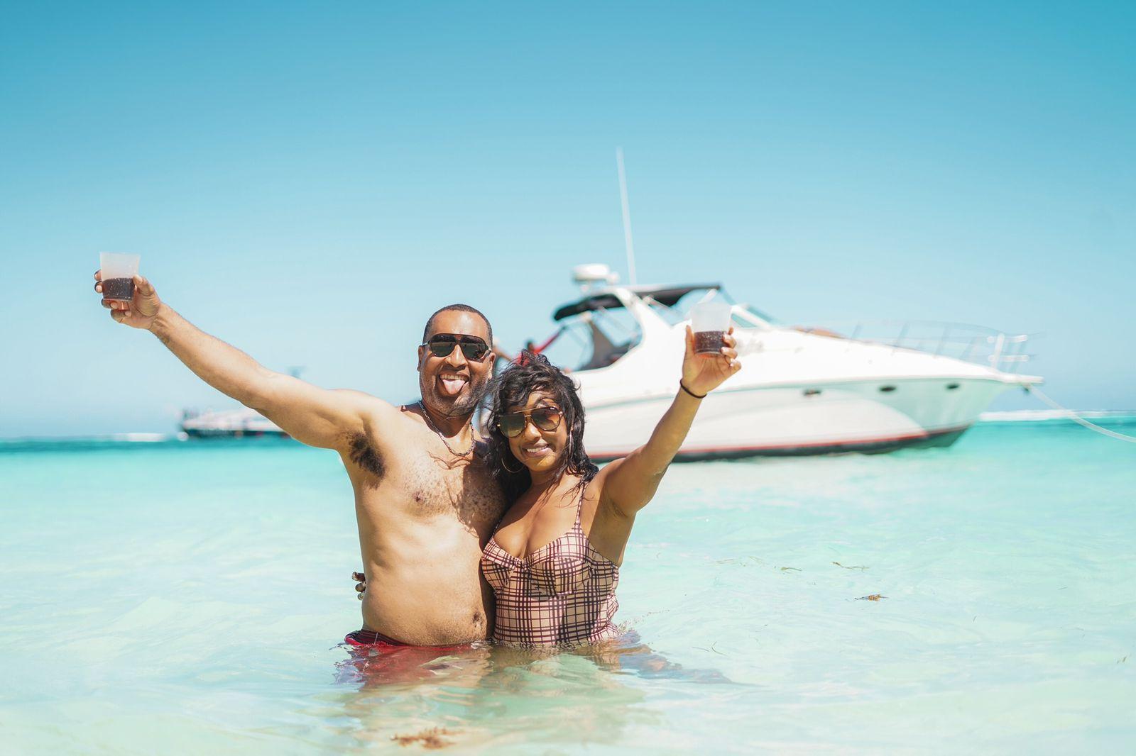 Guests celebrating on a boat excursion in Punta Cana